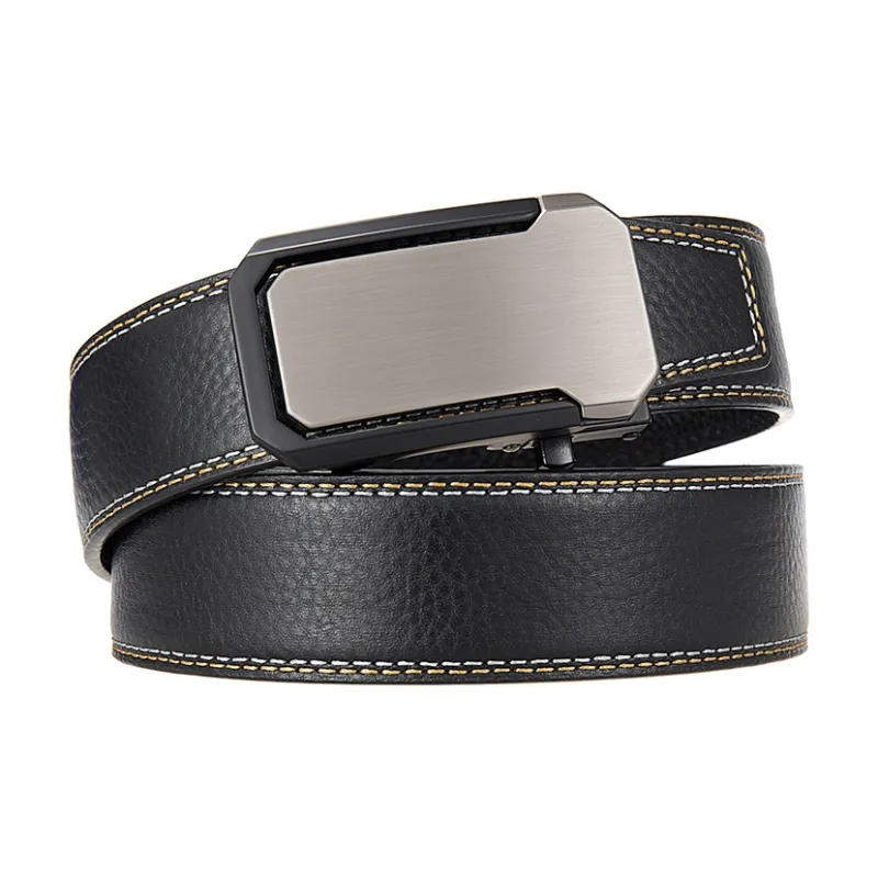 YUZHAOLIN Top Grain Cow Leather Leather Belts Men's 3.5CM-1
