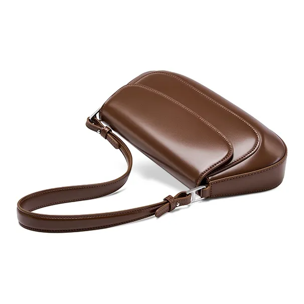 Carnival Keep Cow Leather Shoulder Bag Regular Women's Coffee/Black/Burgundy-2