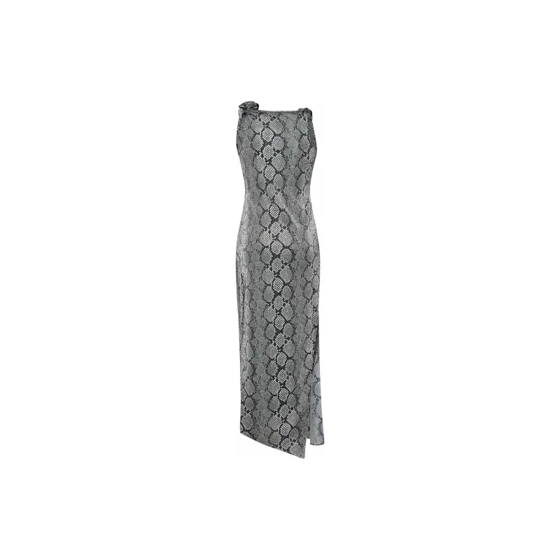 COPERNI Snake Printed Asymmetric Flower Gown-1