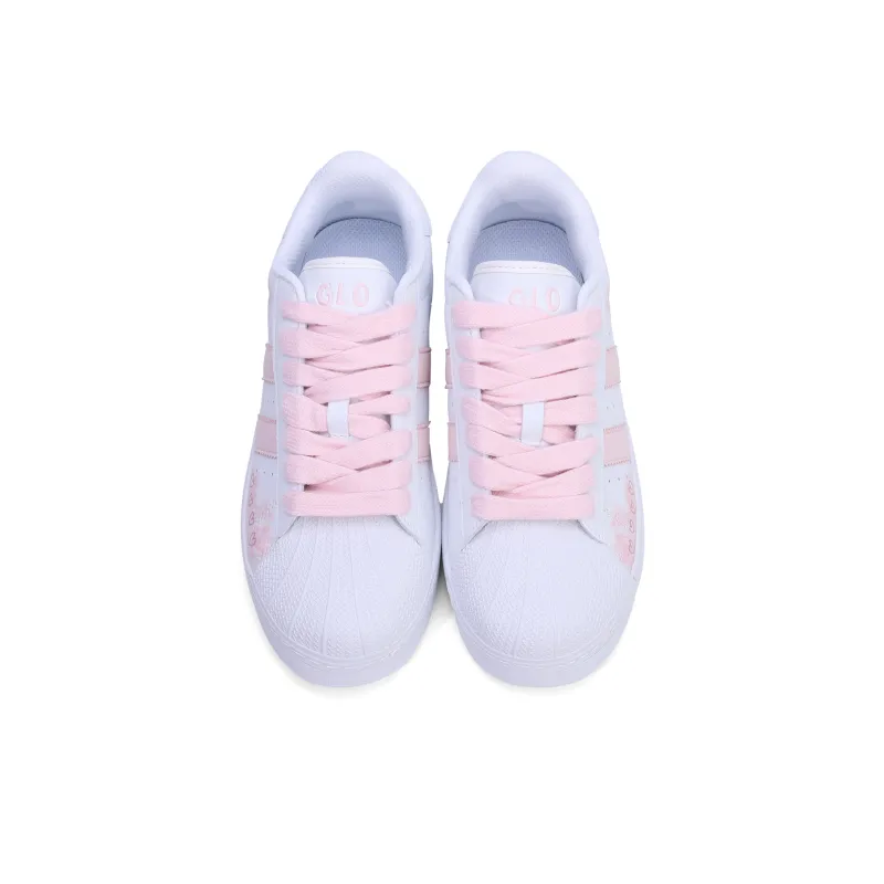GLO BULL Skateboard Shoes Women's Low Top Heart Pink-3