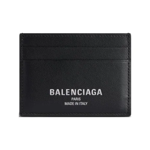 Balenciaga Smooth Cow Leather Card Clip Card Holder Regular Men's Black