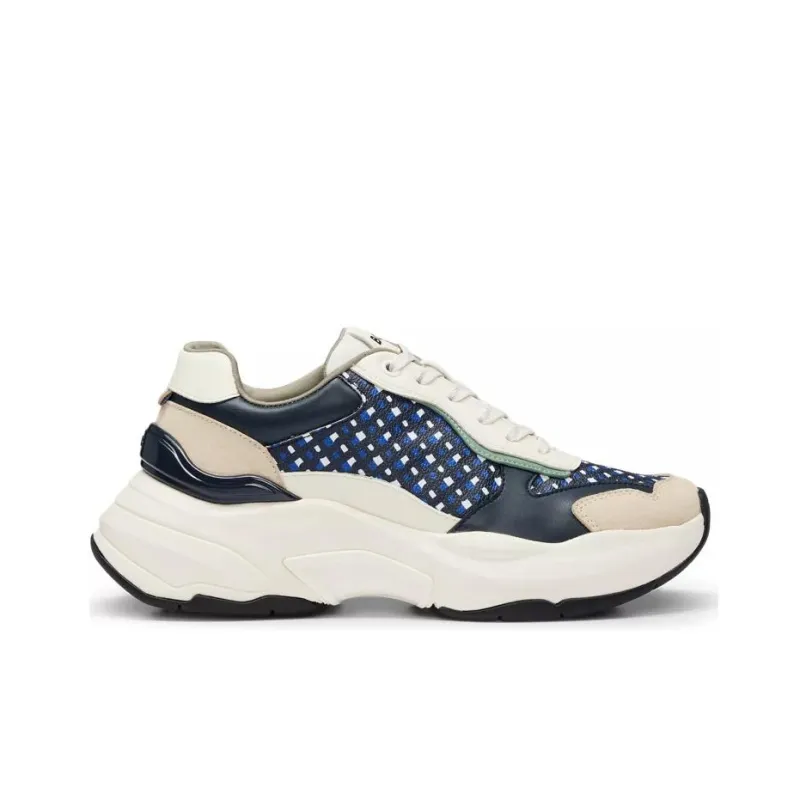 HUGO BOSS Slip-Resistant Low-Top Sports Casual Shoes Women's White Blue-1