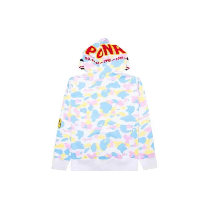 Bape New Multi Camo 2nd Shark Full Zip Hoodie-4