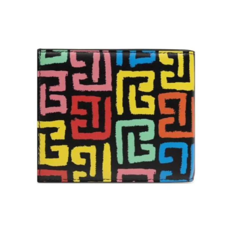 BalmainHair Calfskin Wallet Men's Black Multicolor-0