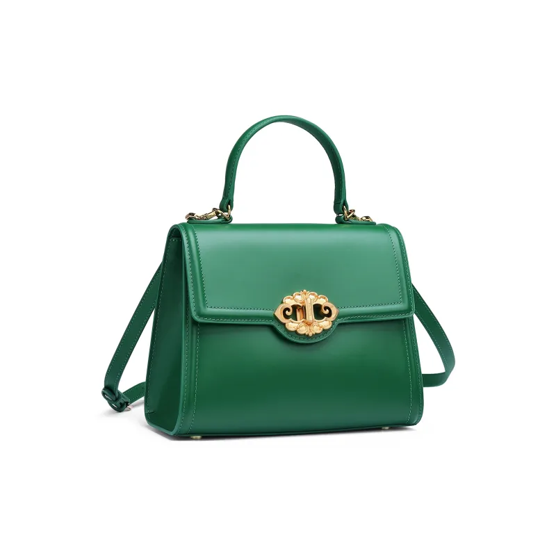 PIERRE CARDIN Cow Leather Crossbody Handbags Regular Women's Green/Brown-7