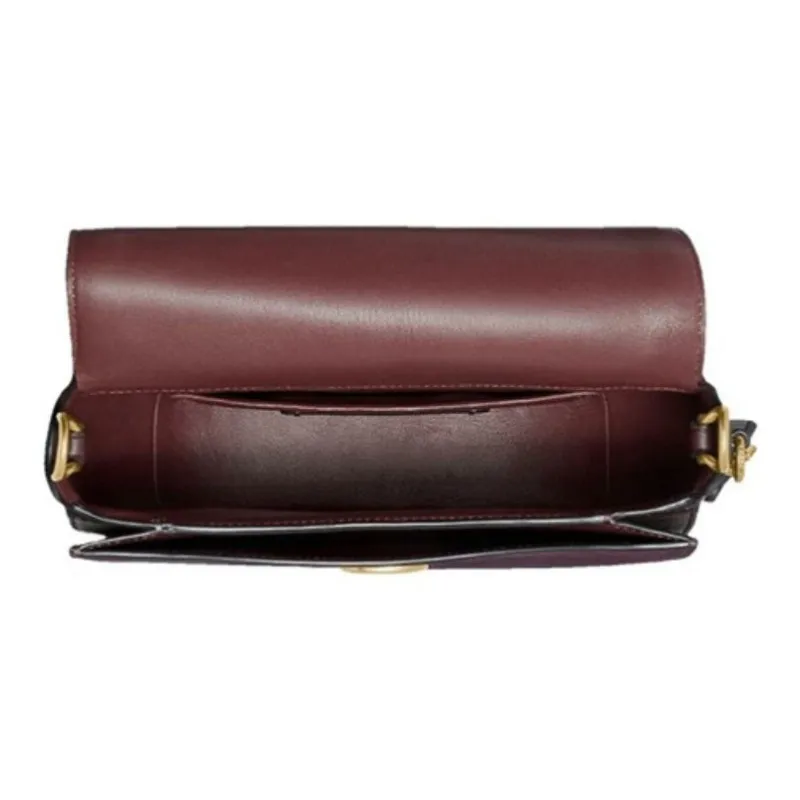 COACH Kat Cow Leather Saddle Bags Shoulder Bags Women's Black-3