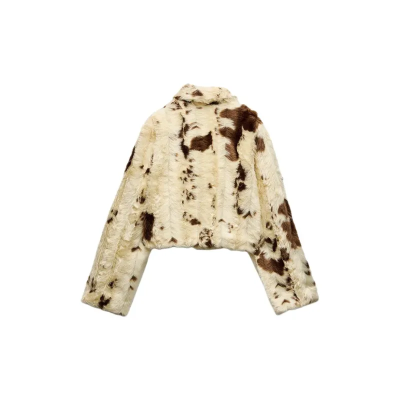 ZARA Trf Velvet feel Coat Women's Beige-1