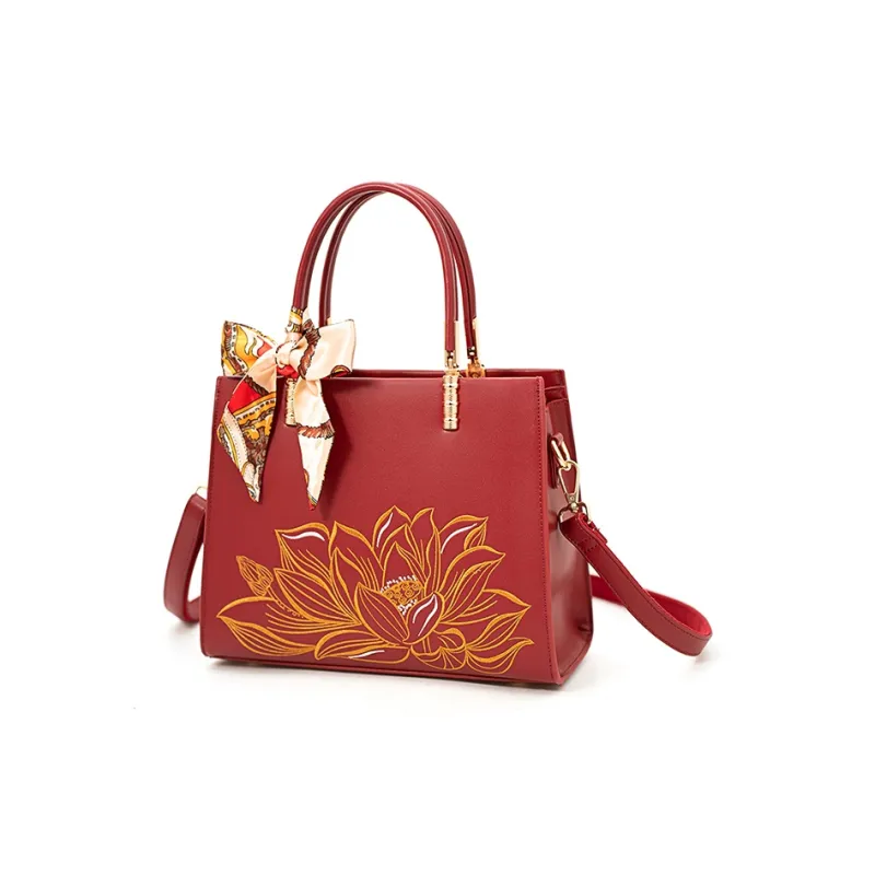 Vigno Synthetic Leather Shoulder Bag Crossbody Bag Handbag Medium Size Women's Red-1