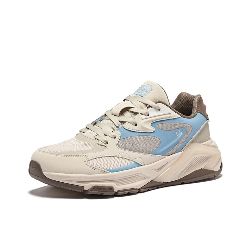 Erke Seal 2 Durable Breathable Low-Top Casual Shoes Men's Egg Cream Gray Warm Mist Gray-2