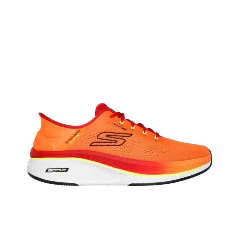 Skechers Slip Ins Anti Slip Wear Resistant Low Top Casual Running Shoes Men's Orange Red White-1