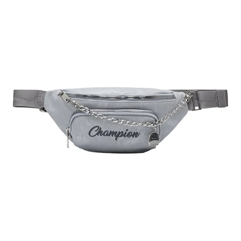 Champion Fabric With Synthetic Leather Fanny Pack Regular Unisex Iron Blue/Photon Gray/Black-3