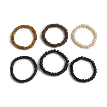 LuluCanaan Wooden Bead Bracelets Unisex