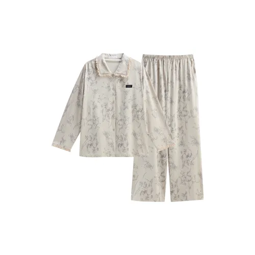 Same Language Pajama Set Women's Apricot Gray