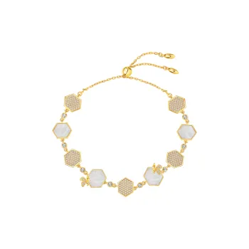 BABYBEI 925 Sterling Silver Mother Of Pearl Bee Gold Advanced Exquisite Niche Designer Bracelets Women's