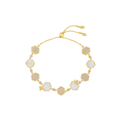 BABYBEI 925 Sterling Silver Mother Of Pearl Bee Gold Advanced Exquisite Niche Designer Bracelets Women's