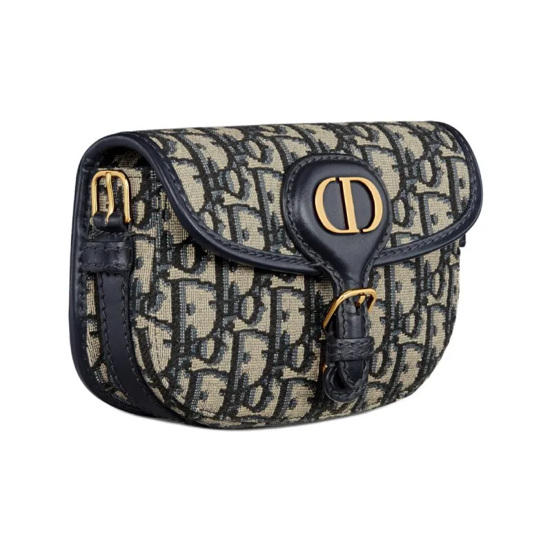 DIOR Bobby Cotton Handbag Shoulder Bag Crossbody Bag Mini Women's Blue-1