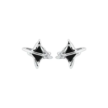 MAGICPOLE 999 Fine Silver, Zircon Stud Earrings Unisex Silver, Birthday Anniversary