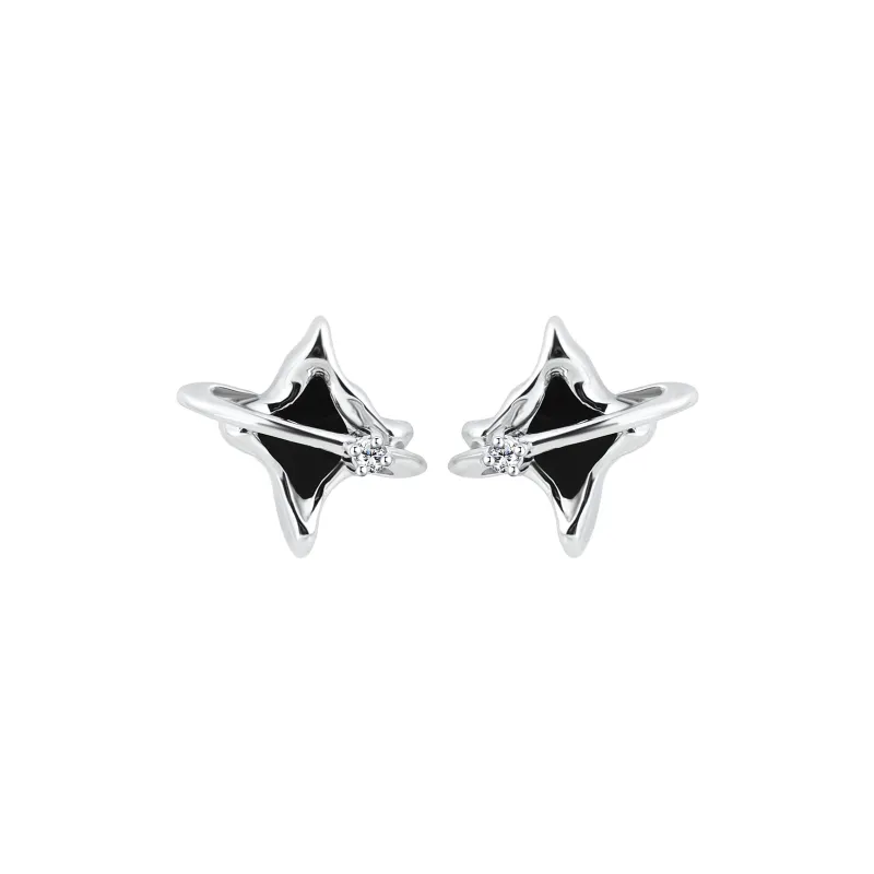 MAGICPOLE 999 Fine Silver, Zircon Stud Earrings Unisex Silver, Birthday Anniversary-0