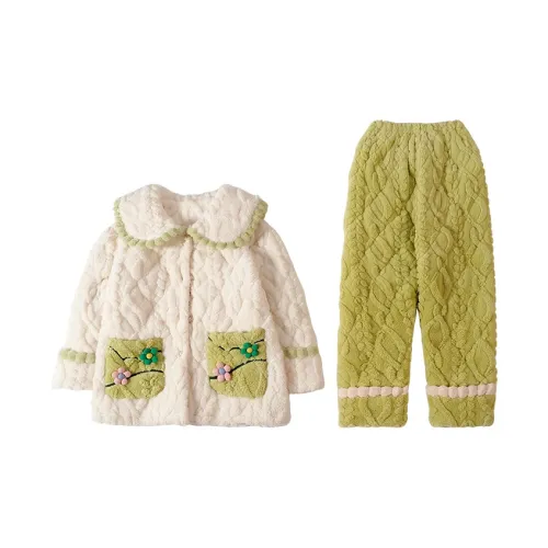 CAIHENGTONG Pajama Set Women's Apricot Green