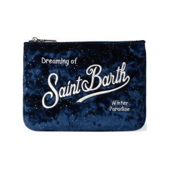 MC2 SAINT BARTHELEMY Velvet Clutch Bag Over The Shoulder Regular Women's Black & Blue