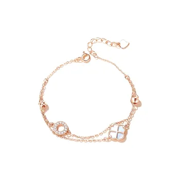 KING OF BLING 925 Silver, Mother Of Pearl, Cubic Zirconia Bracelets Women's Year Of The Snake Good Luck