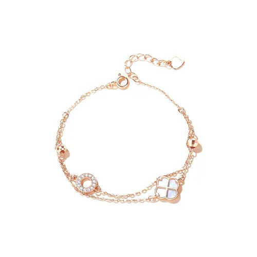 KING OF BLING 925 Silver, Mother Of Pearl, Cubic Zirconia Bracelets Women's Year Of The Snake Good Luck