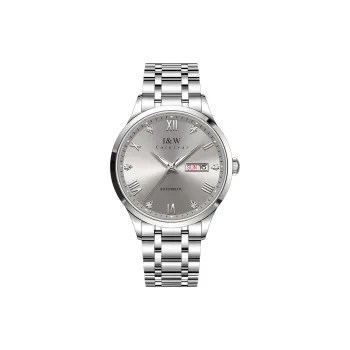 I&W CARNIVAL HWGUOJI Automatic Mechanical Movement Stainless Steel Strap Watch Men's Watches Gray Dial