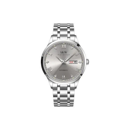 I&W CARNIVAL HWGUOJI Automatic Mechanical Movement Stainless Steel Strap Watch Men's Watches Gray Dial