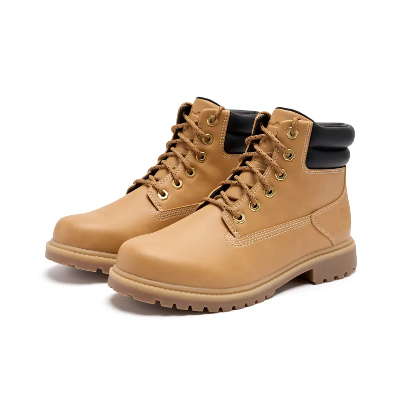QIAODAN Cushioning Coverage Wear Resistant Breathable Water Resistant Slip Resistant High Top Casual Shoes Men's Brown-2