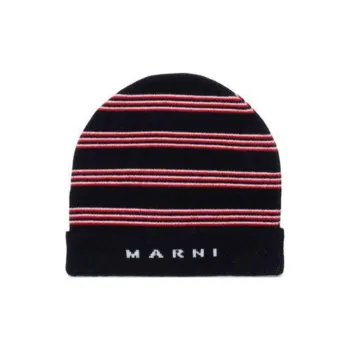 MARNI Striped Folded Edge Beanie