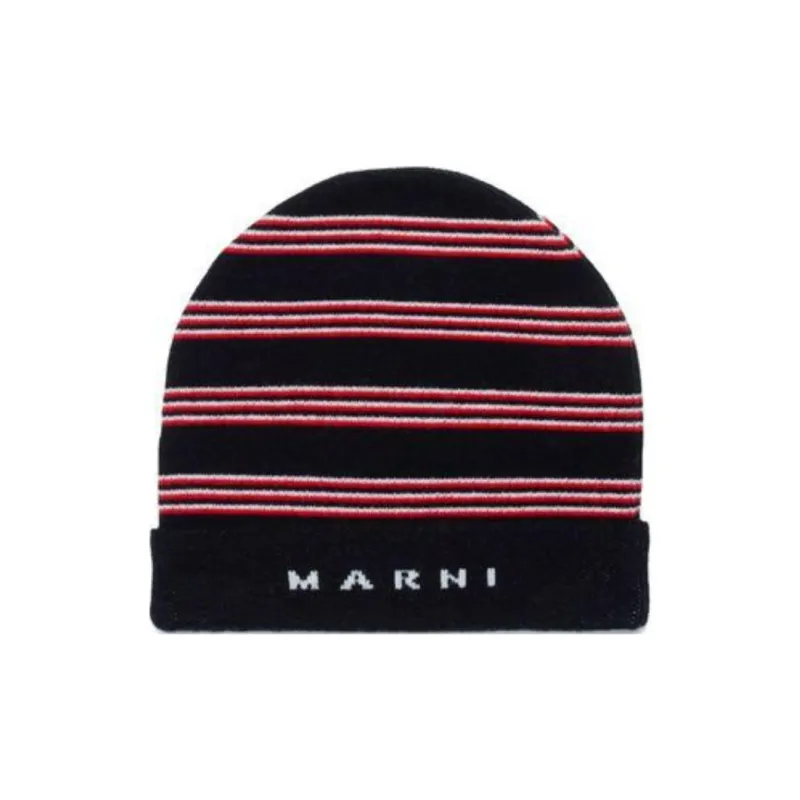 MARNI Striped Folded Edge Beanie-0