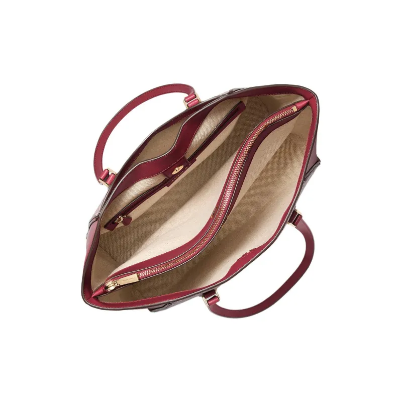 MICHAEL KORS MK Taryn Leather Tote Bag Shopping Bag Handbag Shoulder Bag Large Size Women's Rose Red-2