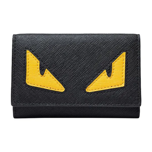 BOSTANTEN Cow Leather Multifunction Button Lock Key Pouch Card Pouch Key Pouch Unisex Black-1