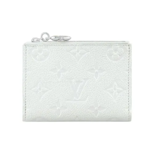 LOUIS VUITTON Leather Wallet Regular Women's Snowy White