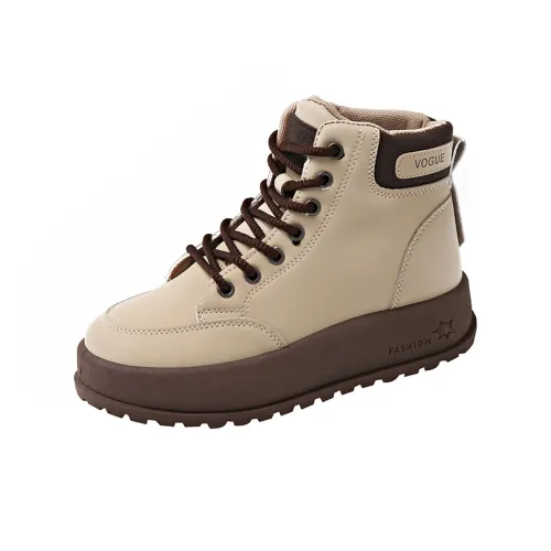 VanCamel ground Boots Women's High Top Khaki/Black