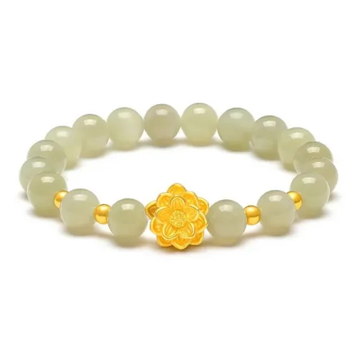 First Fortune Hetian Jade Bracelets Pale Greenish White Jade Women's