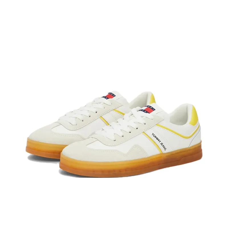 Tommy Hilfiger Low Top Skateboard Shoes Women's Beige Yellow-1