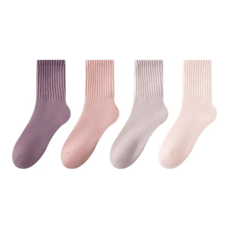 MIIOW Mid Calf Socks Women's 4 Pack-6