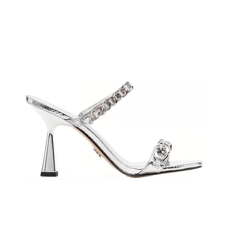 MICHAEL KORS Clara Slide Slippers Women's Silver-1