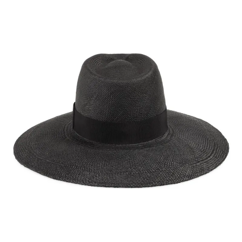 RUSLAN BAGINSKIY Monogram appliqué Wide brim Fedora Hat-0