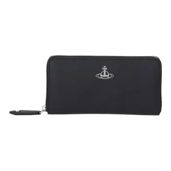 Vivienne Westwood Cross Grain Eco Leather Card Holder Wallet Women's Black