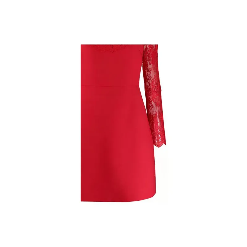 Valentino Long-Sleeved Dresses Women's Red-6