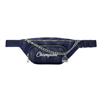 Champion Fabric With Synthetic Leather Fanny Pack Regular Unisex Iron Blue/Photon Gray/Black