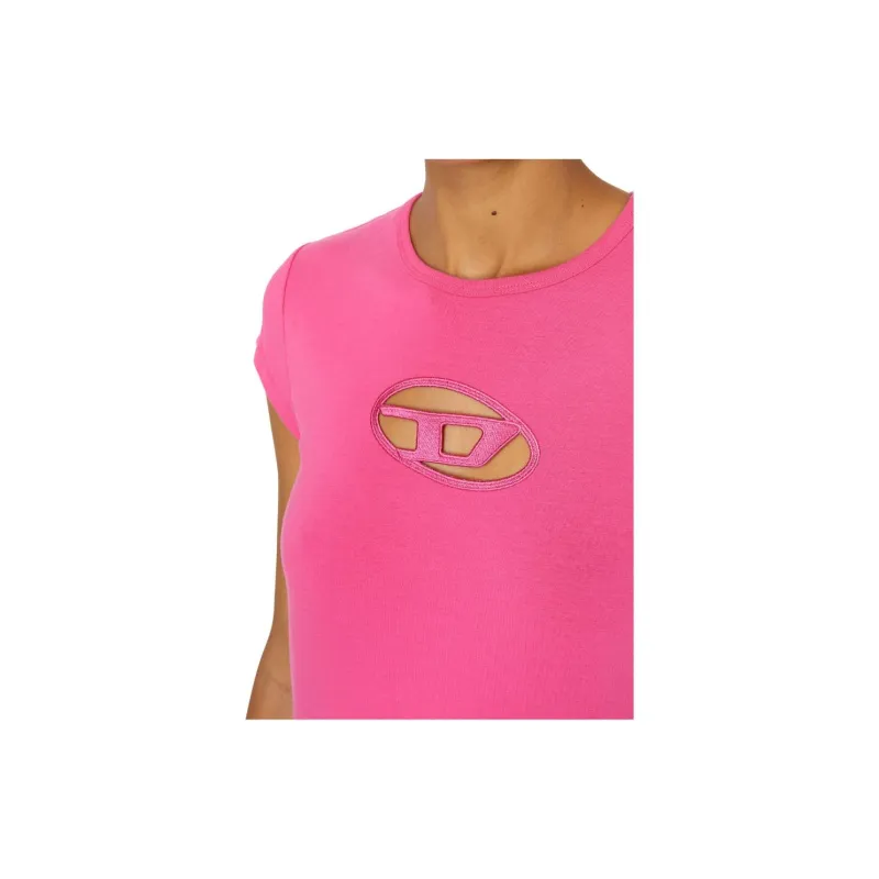 DIESEL OVAL D Series T Shirt Women's Neon Pink-3