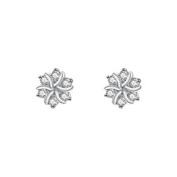 Yiru S999 Fine Silver Hoop Earrings Commute Versatile Stud Earrings Jewelry Accessories Women's