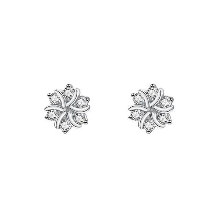Yiru S999 Fine Silver Hoop Earrings Commute Versatile Stud Earrings Jewelry Accessories Women's-0