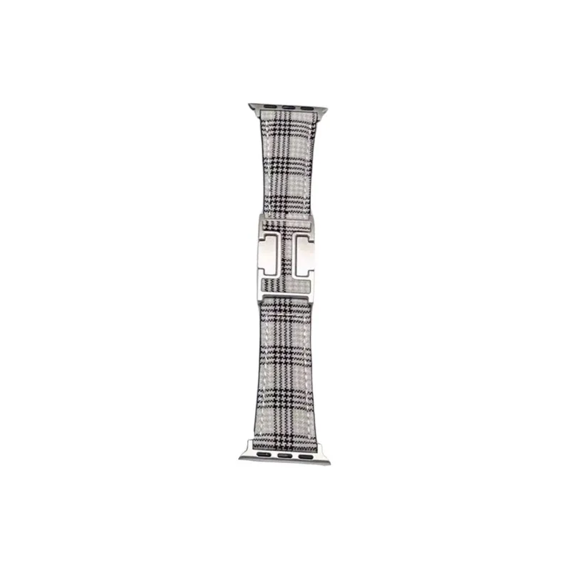 NCFCK Apple Compatibility Watch Band Plaid Material-10