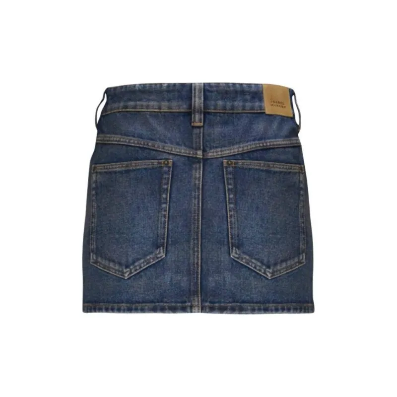 ISABEL MARANT Paulina Straight Hem Denim Mini Skirt-1