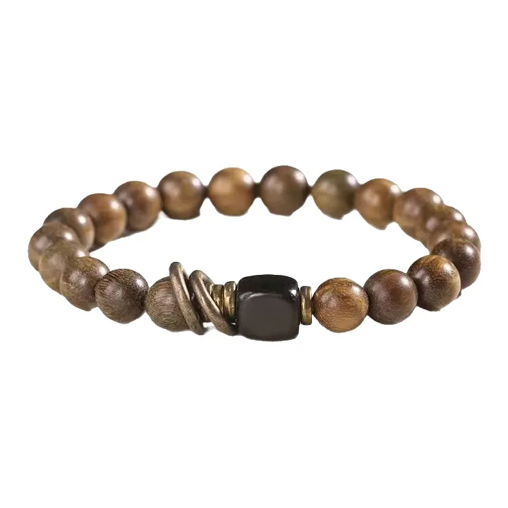 Blooming Petals Golden Sandalwood Bracelets Unisex-0