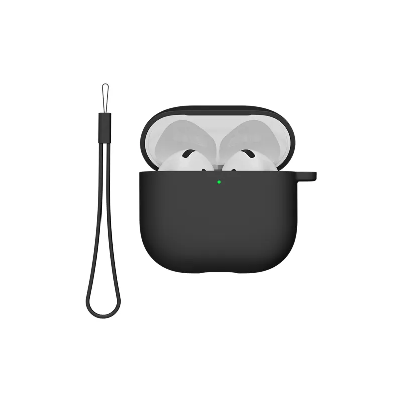 W&P Compatible With AirPods 4 Silicone Liquid Case Extra Thin Detachable Lanyard Minimalist Headphone Cases-3